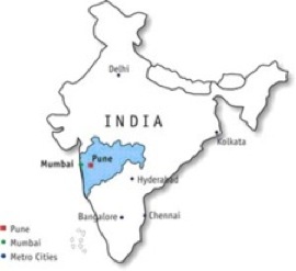 Pune (pop. 2.5 million) is situated near the western coast of India,